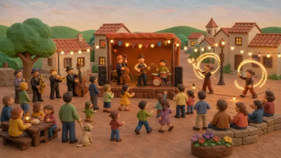 Fête de la Saint-Xandraise à Saint-Xandre, illustrée en pâte à modeler