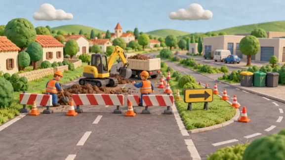 Travaux et déviation sur la RD 107 près de L’Aubreçay à Saint-Xandre